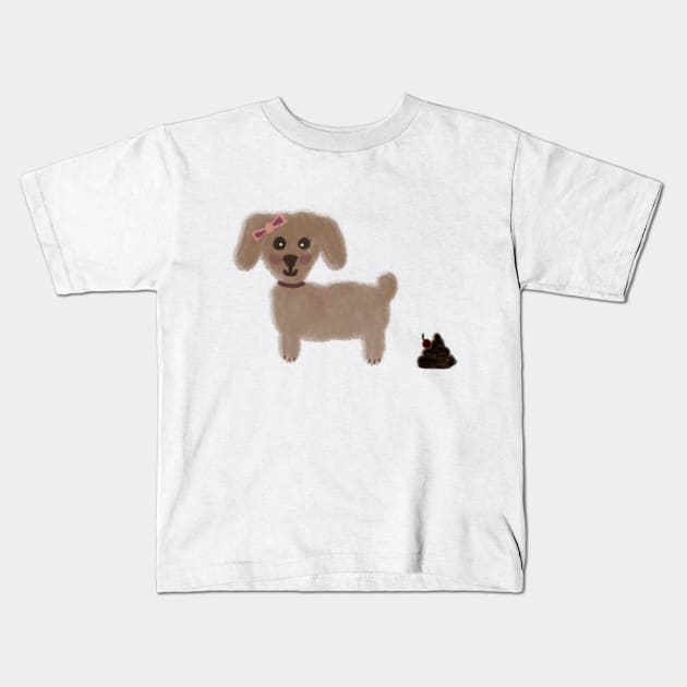 Girly dog and her dump Kids T-Shirt by Agape Art